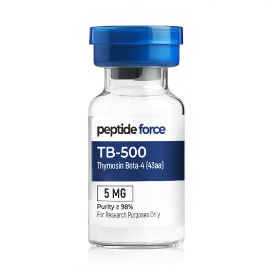 TB-500 (Thymosin Beta-4) 43aa 5mg - peptid liofilizat, flacon pentru scopuri de cercetare